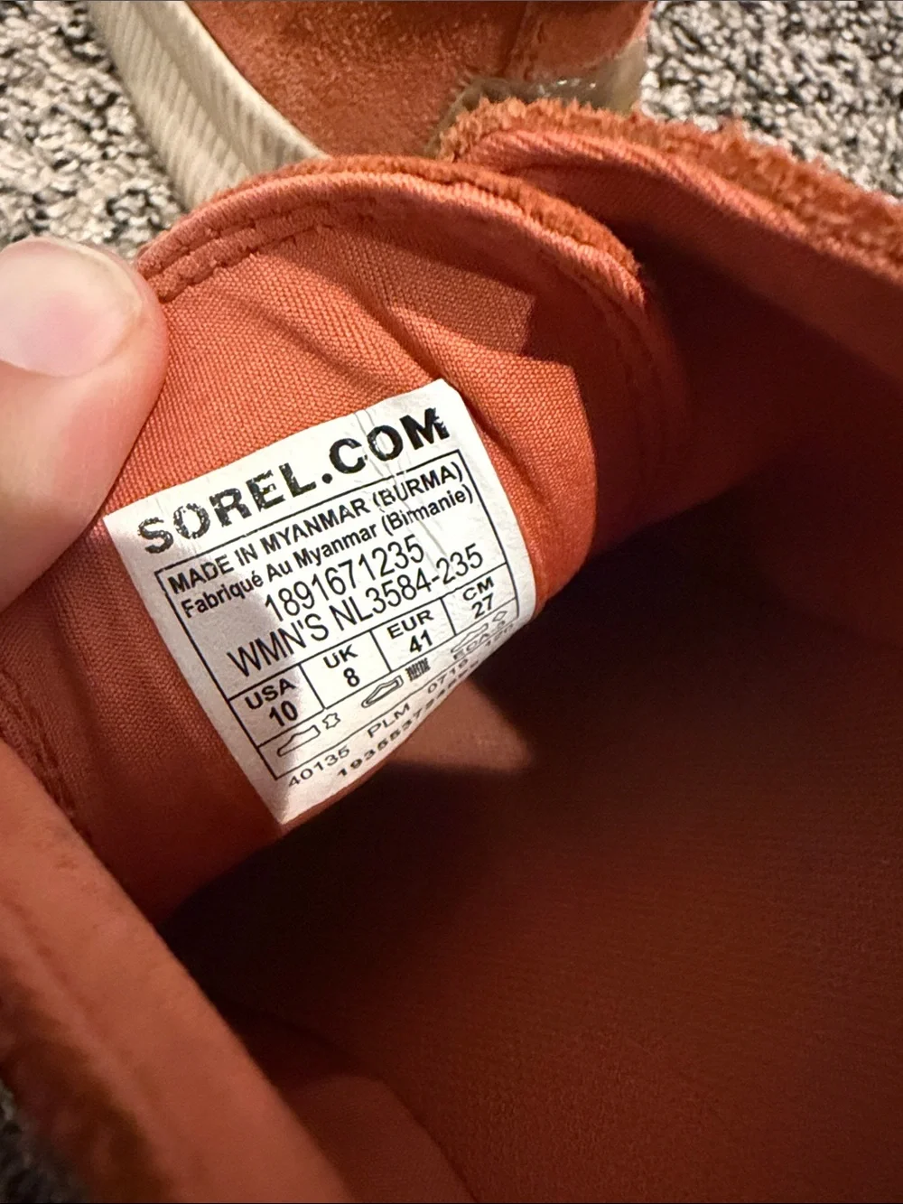 Sorel Out n About Plus Slip-On Sneakers Rust Orange Suede Women's Size 10